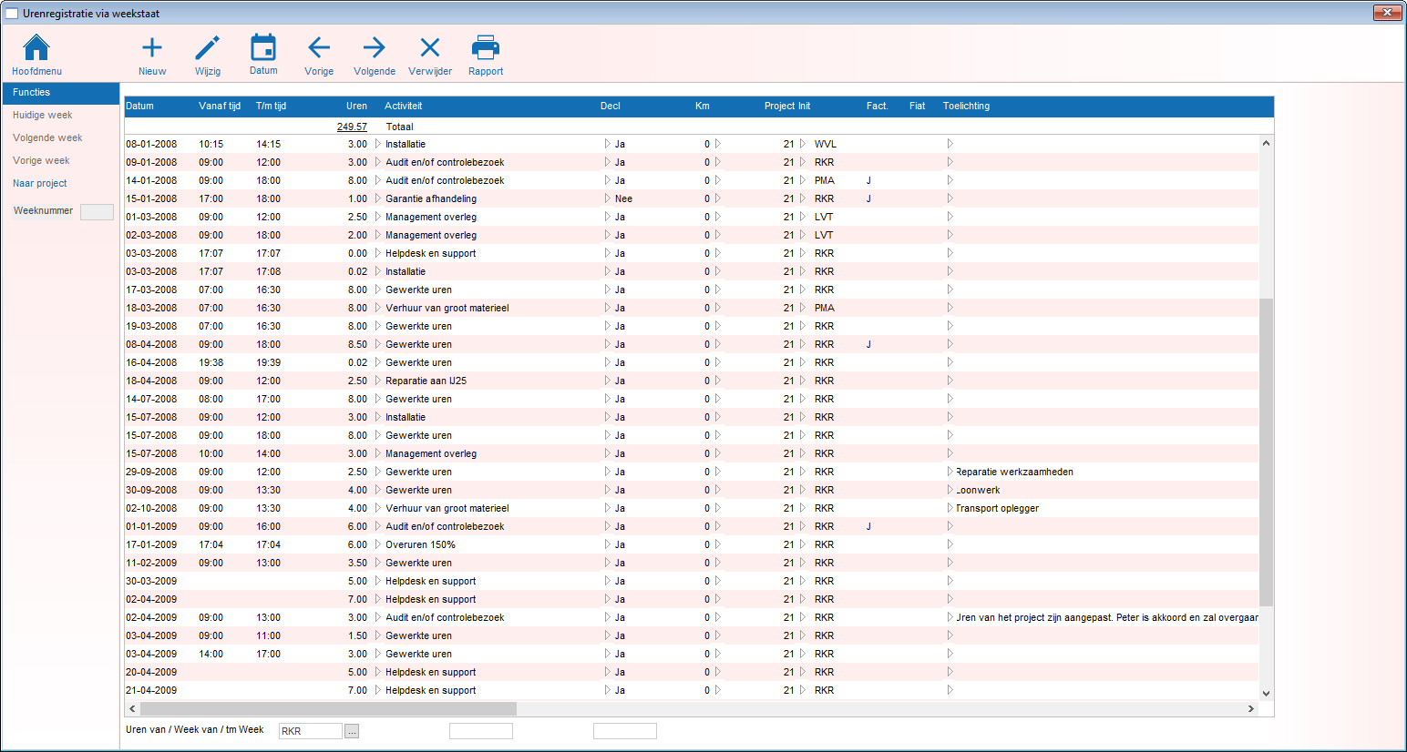 PlanProf - Urenregistratie